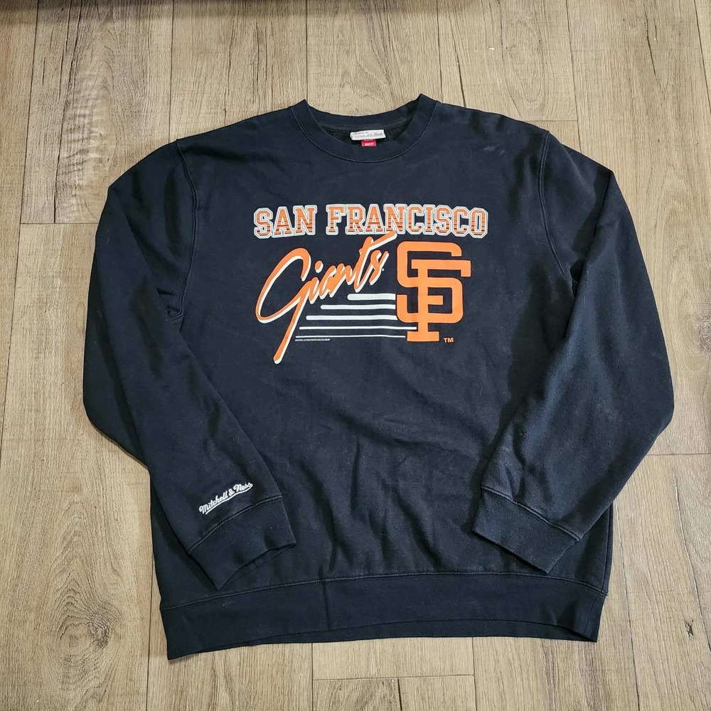 Mitchell & Ness San Francisco Giants Sweatshirt Mens 2XL Black MLB Crewneck